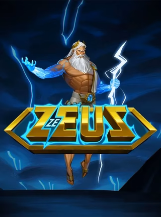 Zeus lance ses éclairs au-dessus du logo doré de Ze Zeus